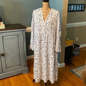 LOFT long sleeve tiered maxi dress